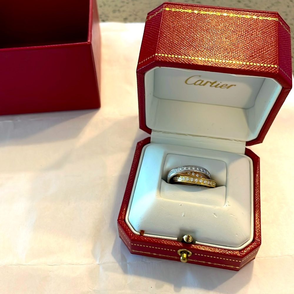 Cartier Trinity Ring 3-Gold Diamond Ring